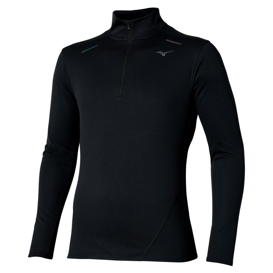 Mizuno Tech Thermal Charge Half Zip Long Sleeve Tee Black